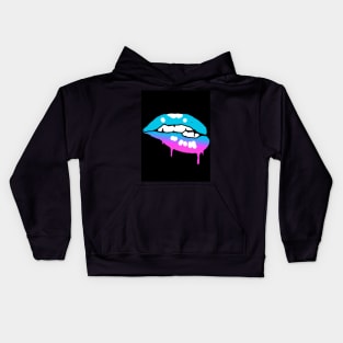 SEXY BLUE LIPS Kids Hoodie